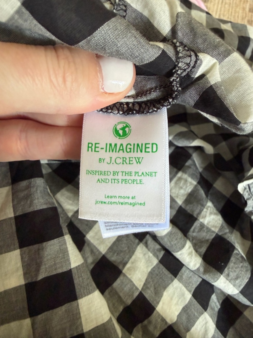 J. Crew Black & White Gingham Shirt Dress - Picture 5 of 6